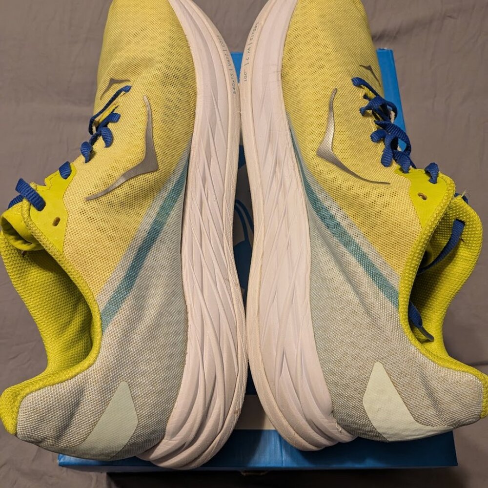Hoka One One Men’s  Rocket X Blue Glass Evening Primrose Size 12 - Picture 2 of 11